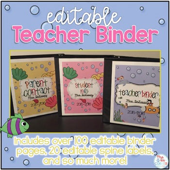 Editable Teacher Binder { Ocean Theme } Ultimate Teacher Survival Guide