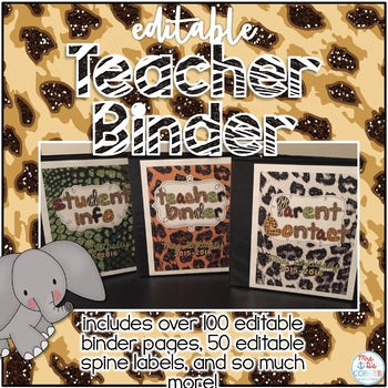 Editable Teacher Binder { Jungle / Zoo } Ultimate Teacher Survival Guide