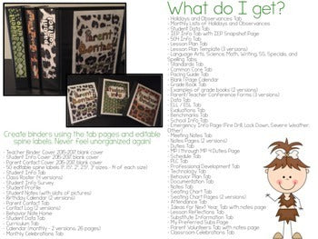 Editable Teacher Binder { Jungle / Zoo } Ultimate Teacher Survival Guide