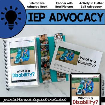 What is a Disability? | Student Self Advocacy Adapted Book, Reader + Activity