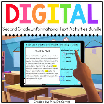 Second Grade Informational Text Standards-Aligned Digital Activity Bundle