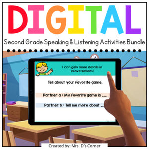 Second Grade Speaking and Listening Standards-Aligned Digital Activity Bundle