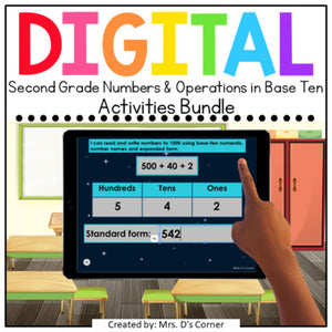 2nd Grade Numbers & Operations in Base Ten Digital Activity Bundle