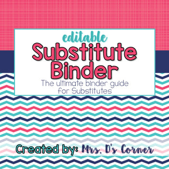Editable Substitute Binder { Pink Aqua Nautical } The Ultimate Sub Binder Guide