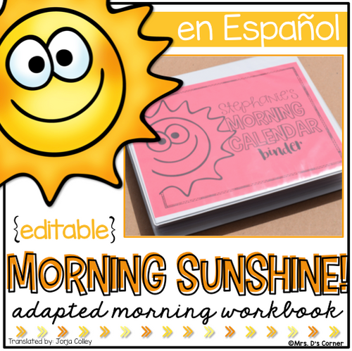 Spanish Morning Adapted Work Binder