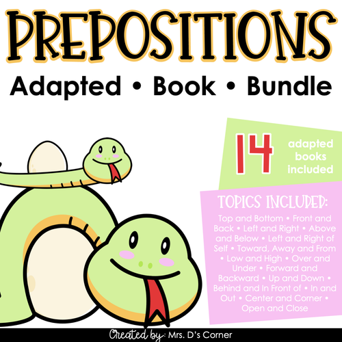 Prepositions Adapted Book Bundle [14 books!] Digital + Printable Adapted Books