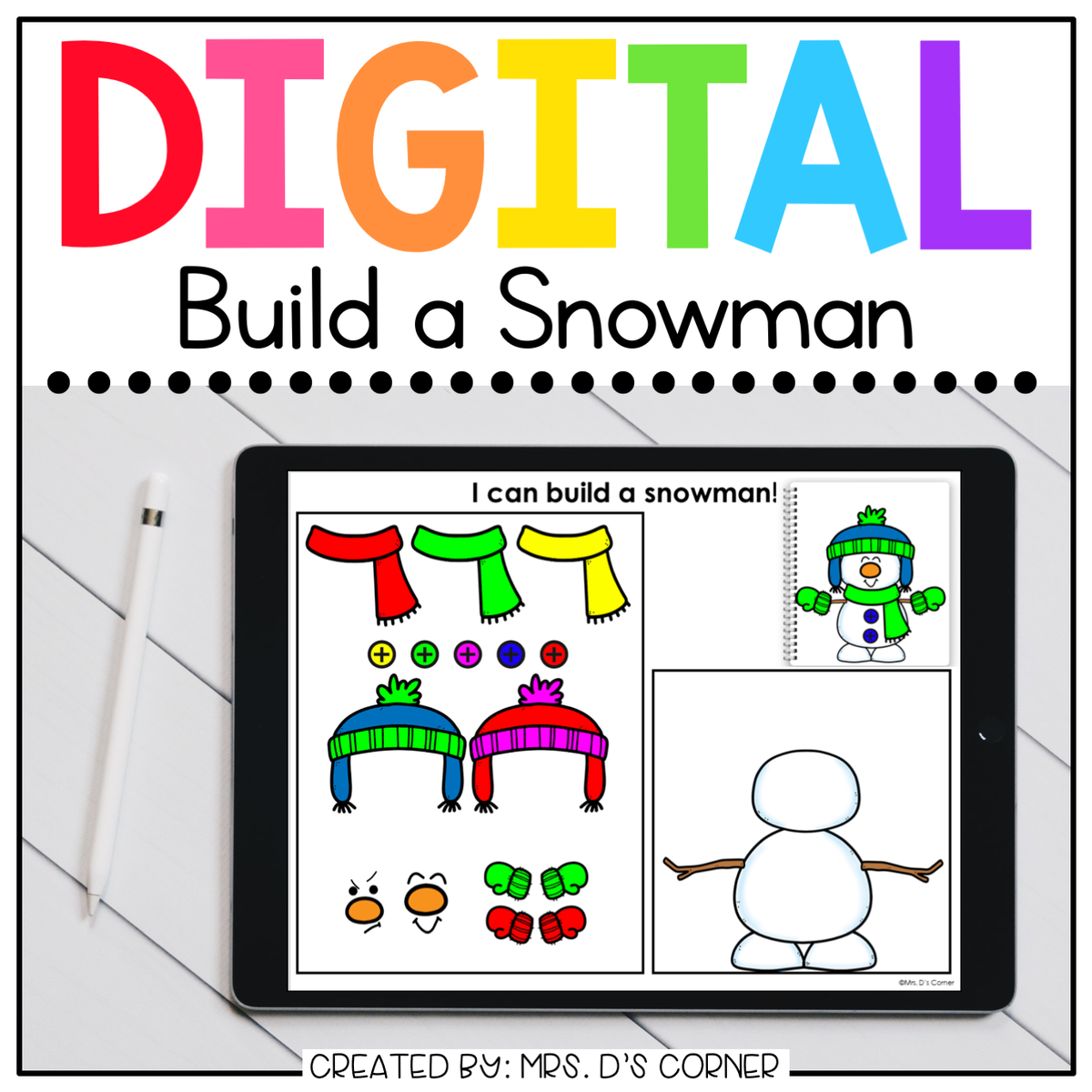 Digital Build a Snowman | Digital Activities for Special Ed + Distance ...