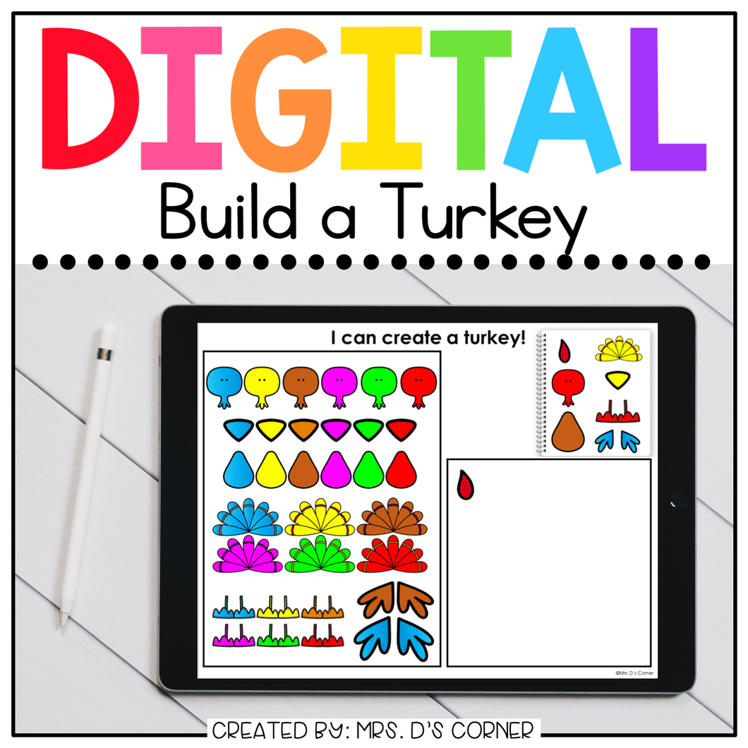 Digital Build a Turkey | Digital Activities for Special Ed + Distance Learning