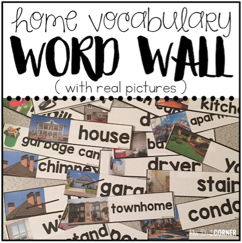 Core Vocabulary Word Wall (Home Vocabulary - REAL pictures)